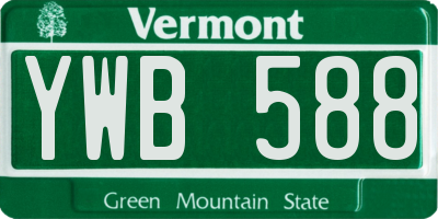 VT license plate YWB588
