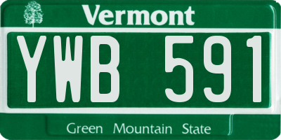 VT license plate YWB591