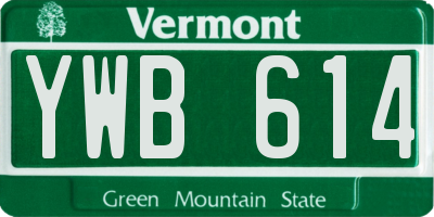 VT license plate YWB614
