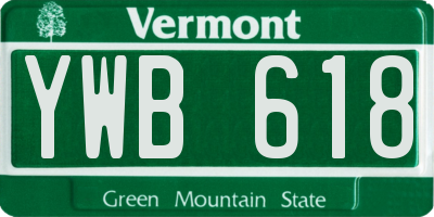 VT license plate YWB618