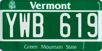VT license plate YWB619