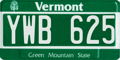 VT license plate YWB625