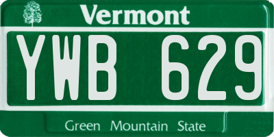VT license plate YWB629