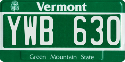 VT license plate YWB630
