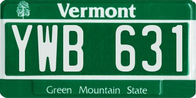 VT license plate YWB631