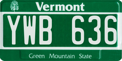 VT license plate YWB636