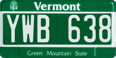 VT license plate YWB638