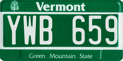 VT license plate YWB659