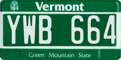 VT license plate YWB664