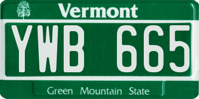 VT license plate YWB665