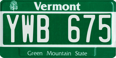VT license plate YWB675