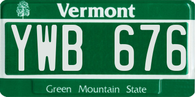 VT license plate YWB676