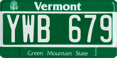 VT license plate YWB679