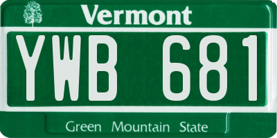 VT license plate YWB681