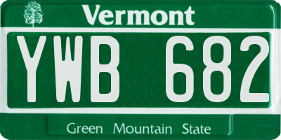 VT license plate YWB682