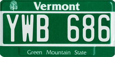 VT license plate YWB686