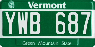 VT license plate YWB687