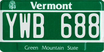 VT license plate YWB688