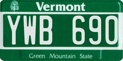 VT license plate YWB690