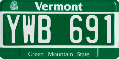 VT license plate YWB691