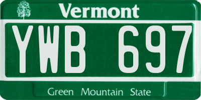 VT license plate YWB697