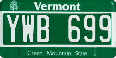 VT license plate YWB699