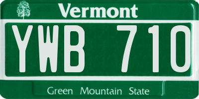 VT license plate YWB710