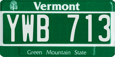VT license plate YWB713