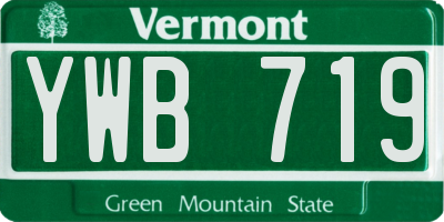 VT license plate YWB719