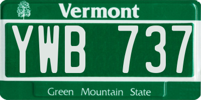 VT license plate YWB737