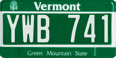 VT license plate YWB741