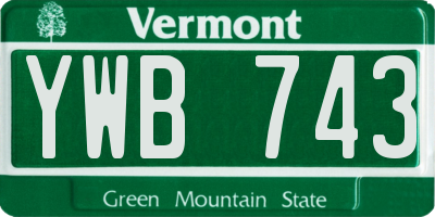 VT license plate YWB743