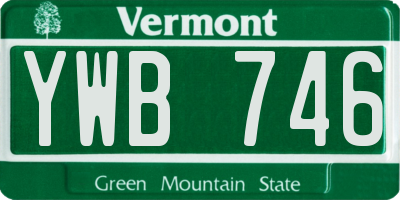 VT license plate YWB746