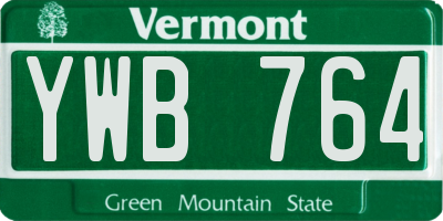 VT license plate YWB764