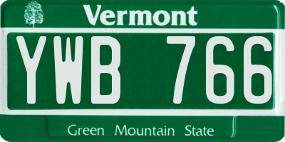 VT license plate YWB766