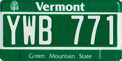 VT license plate YWB771