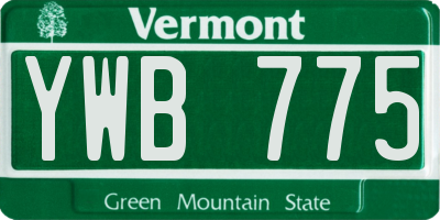 VT license plate YWB775