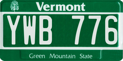 VT license plate YWB776