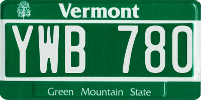 VT license plate YWB780