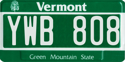 VT license plate YWB808