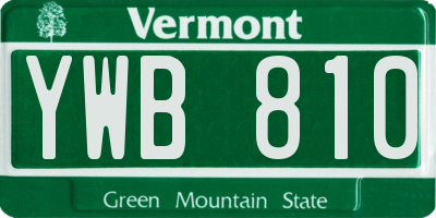 VT license plate YWB810