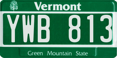 VT license plate YWB813