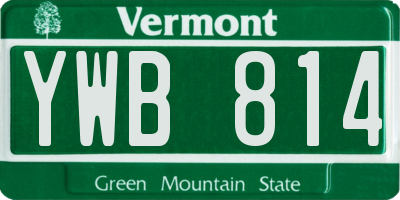 VT license plate YWB814