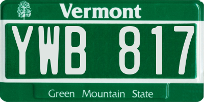 VT license plate YWB817