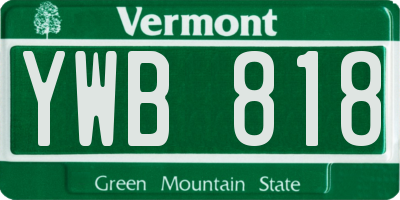 VT license plate YWB818