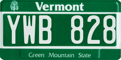 VT license plate YWB828