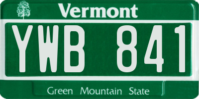 VT license plate YWB841