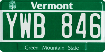 VT license plate YWB846