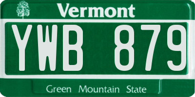 VT license plate YWB879