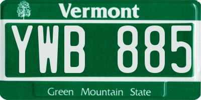 VT license plate YWB885